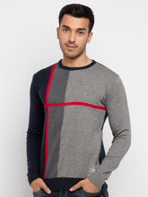 Status Quo |Red, NAVY/ANTHRA Round Neck Sweater - 3XL, 4XL, 5XL